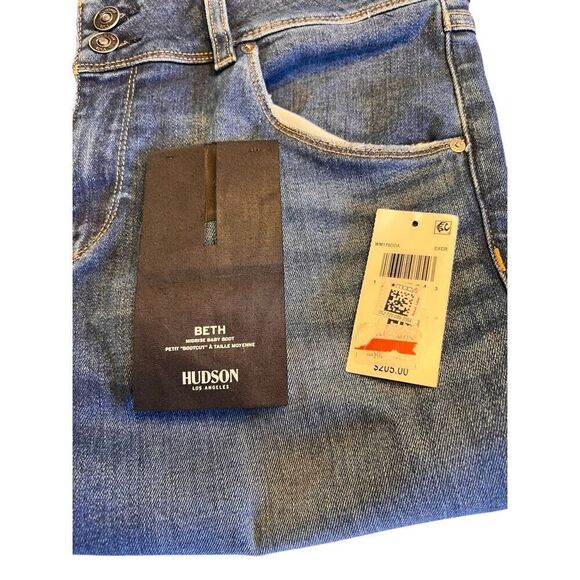 Hudson Jeans size 12(31) Beth Baby Boot Cut Jeans Dark Wash Flap Pocket Y2k - Picture 10 of 10